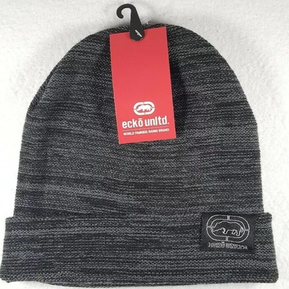 ECKO Unltd. Black Grey Beanie Rhino Brand New WT - Picture 7 of 7